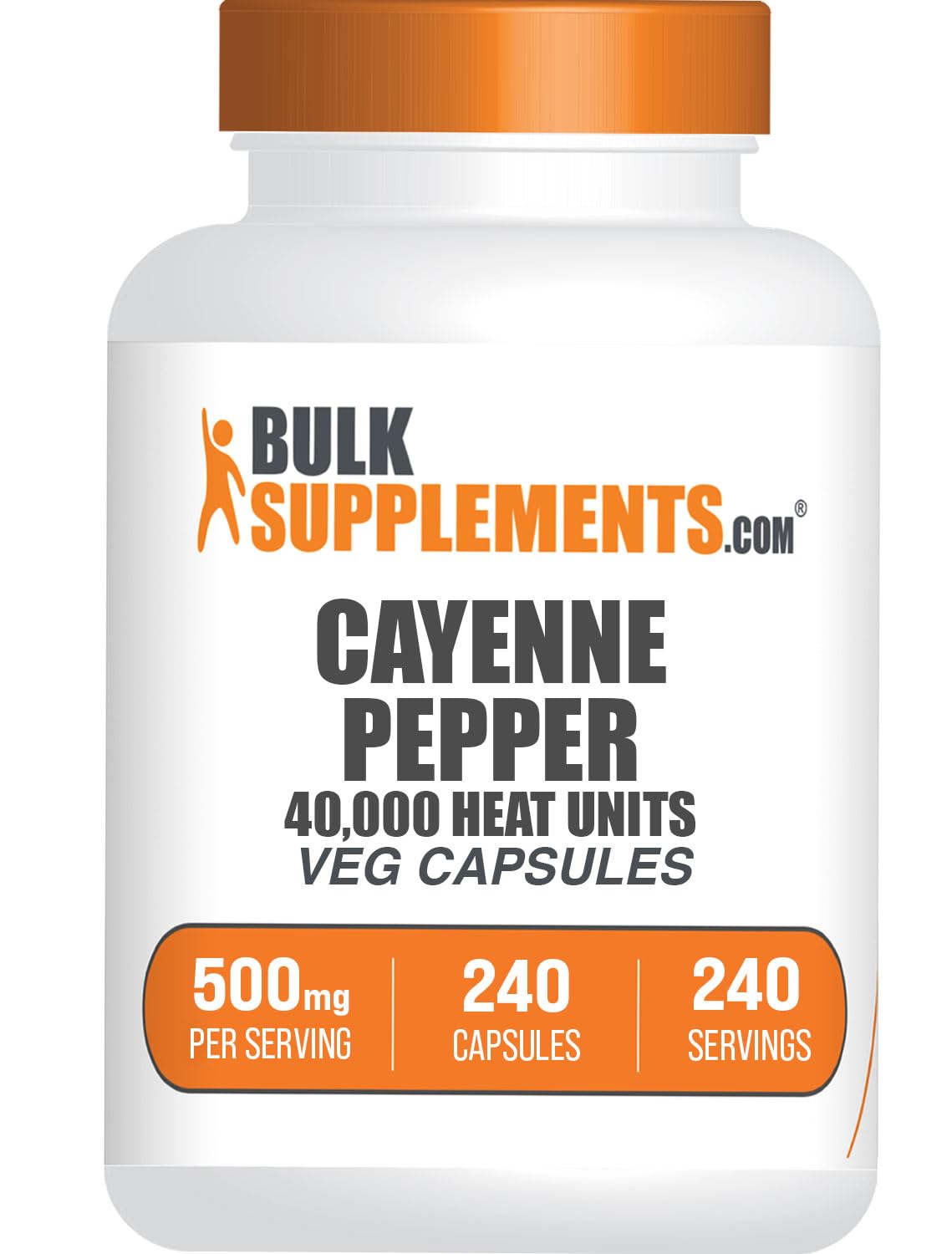 BulkSupplements Cayenne Pepper Capsules 240 Capsules
