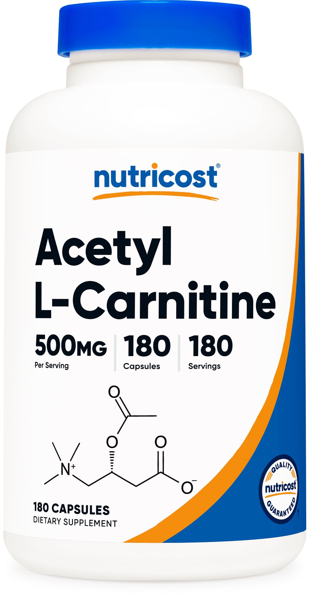 Nutricost Acetyl L-Carnitine (ALCAR) 500mg Capsules, 180 Count