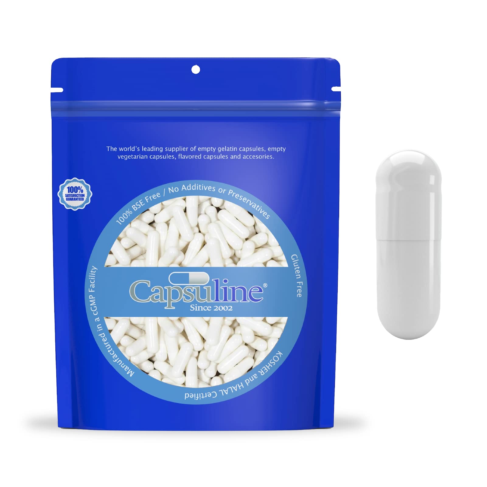 Capsuline Empty Gelatin Capsules Capsule 10000 Count