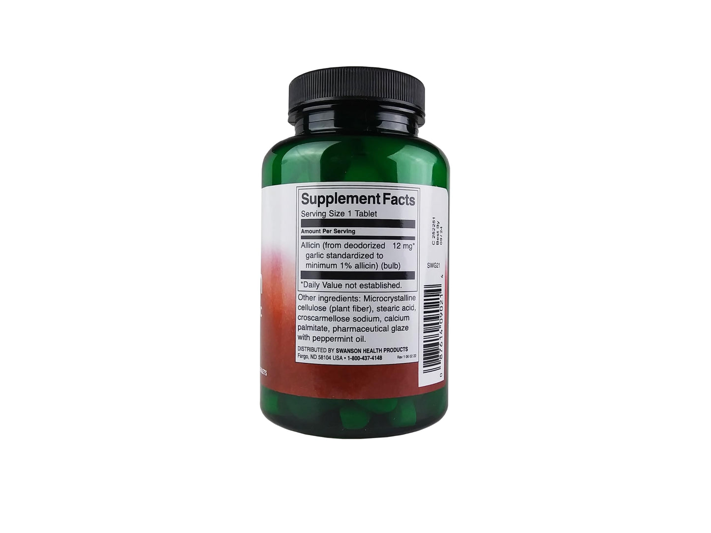 Swanson Allicin from Garlic - 12 mg Tablets, 100 Count