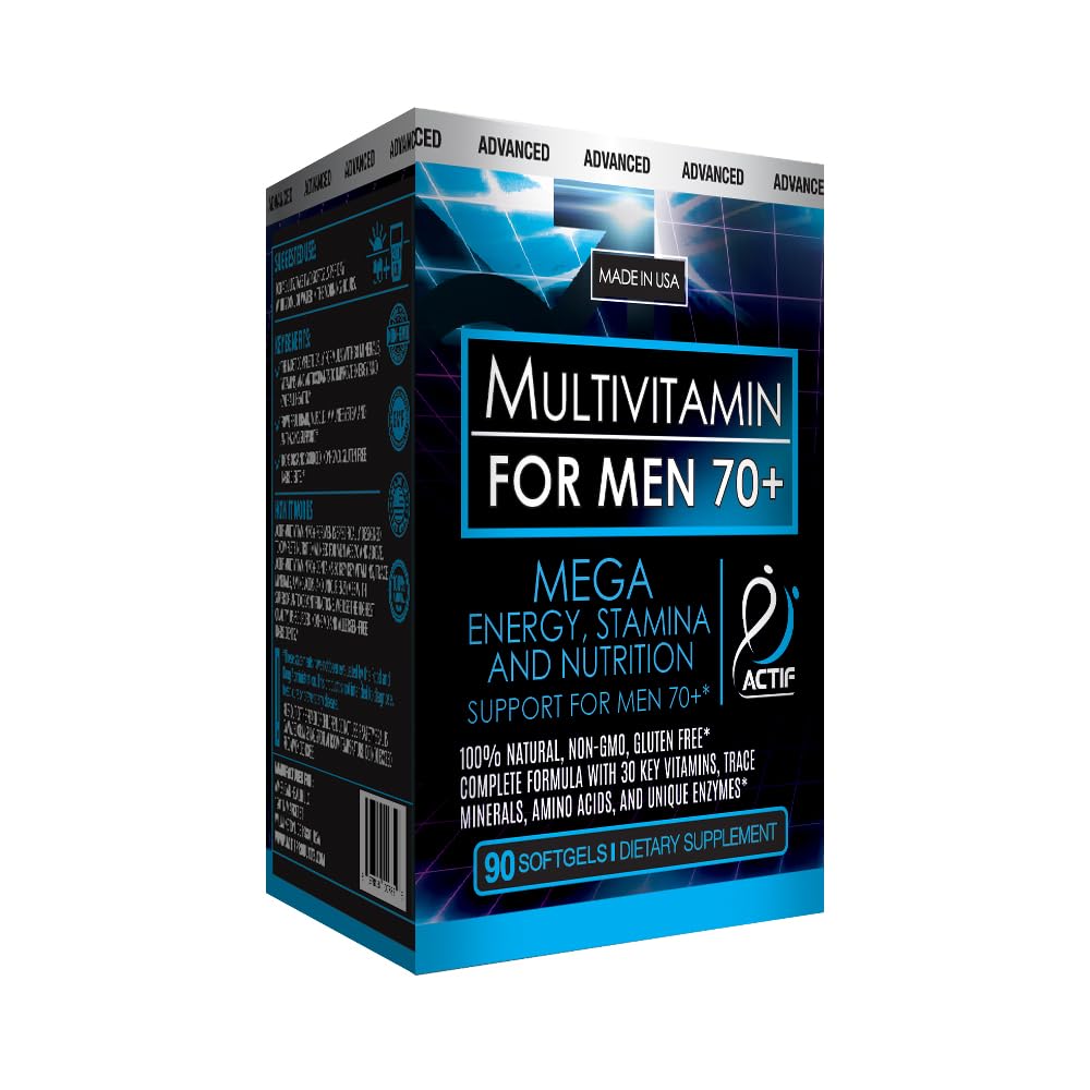 ACTIF Multivitamin for Men Age 70+ with 30 Advanced Factors Softgels 90 Count