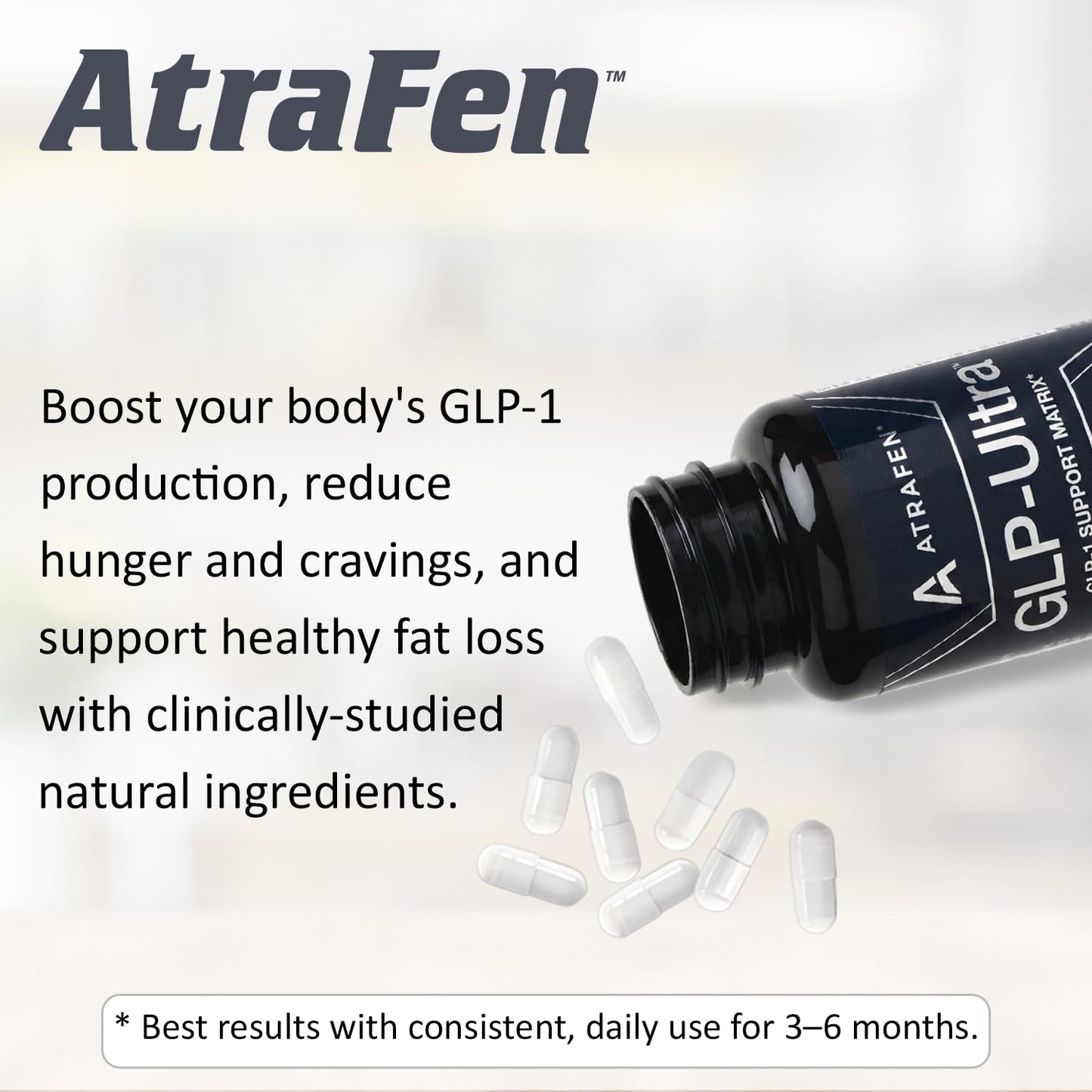 Atrafen GLP Ultra GLP-1 Appetite Suppressant Diet Weight Loss Pills Capsule, 60 Count