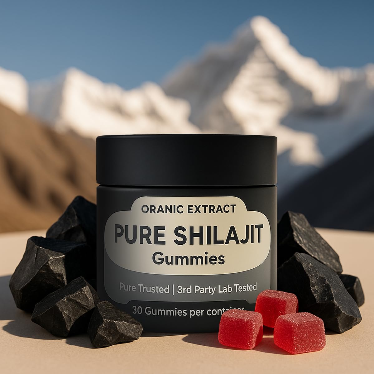 ORANIC EXTRACT Shilajit Gummies – Himalayan Source 9000mg, Energy & Immune Support for Men & Women, Fulvic Acid + 85 Trace Minerals, Manuka Honey Flavor, Organic, Non-GMO, 30 Gummies