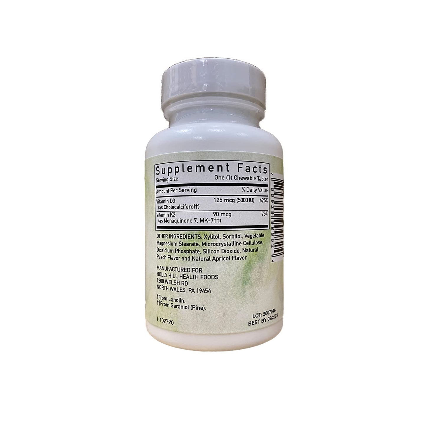 Holly Hill Health Foods D3 + K2 Formula, 90 Tablets