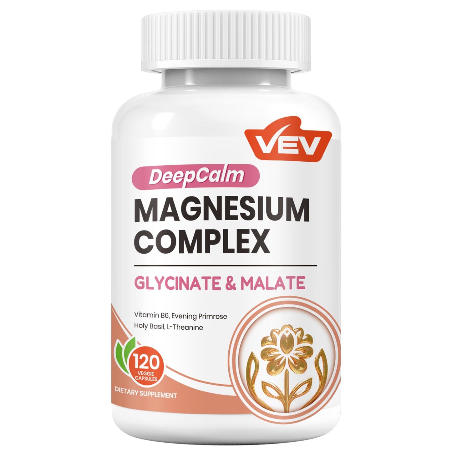 VEV Deep Calm Magnesium Complex for Women Capsules, 120 Count