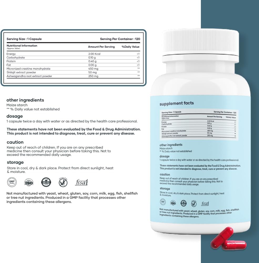 Mars by GHC Micronized Creatine Monohydrate Capsules, 120 Count