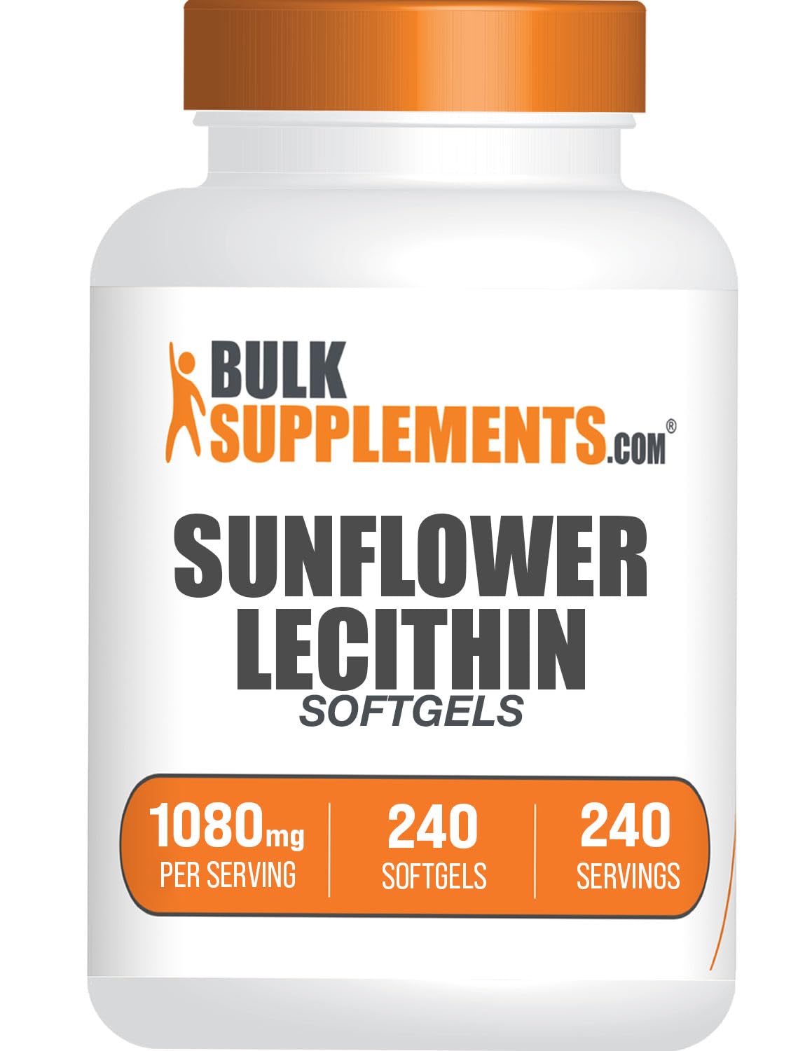 BulkSupplements Sunflower Lecithin Softgels, 240 Count