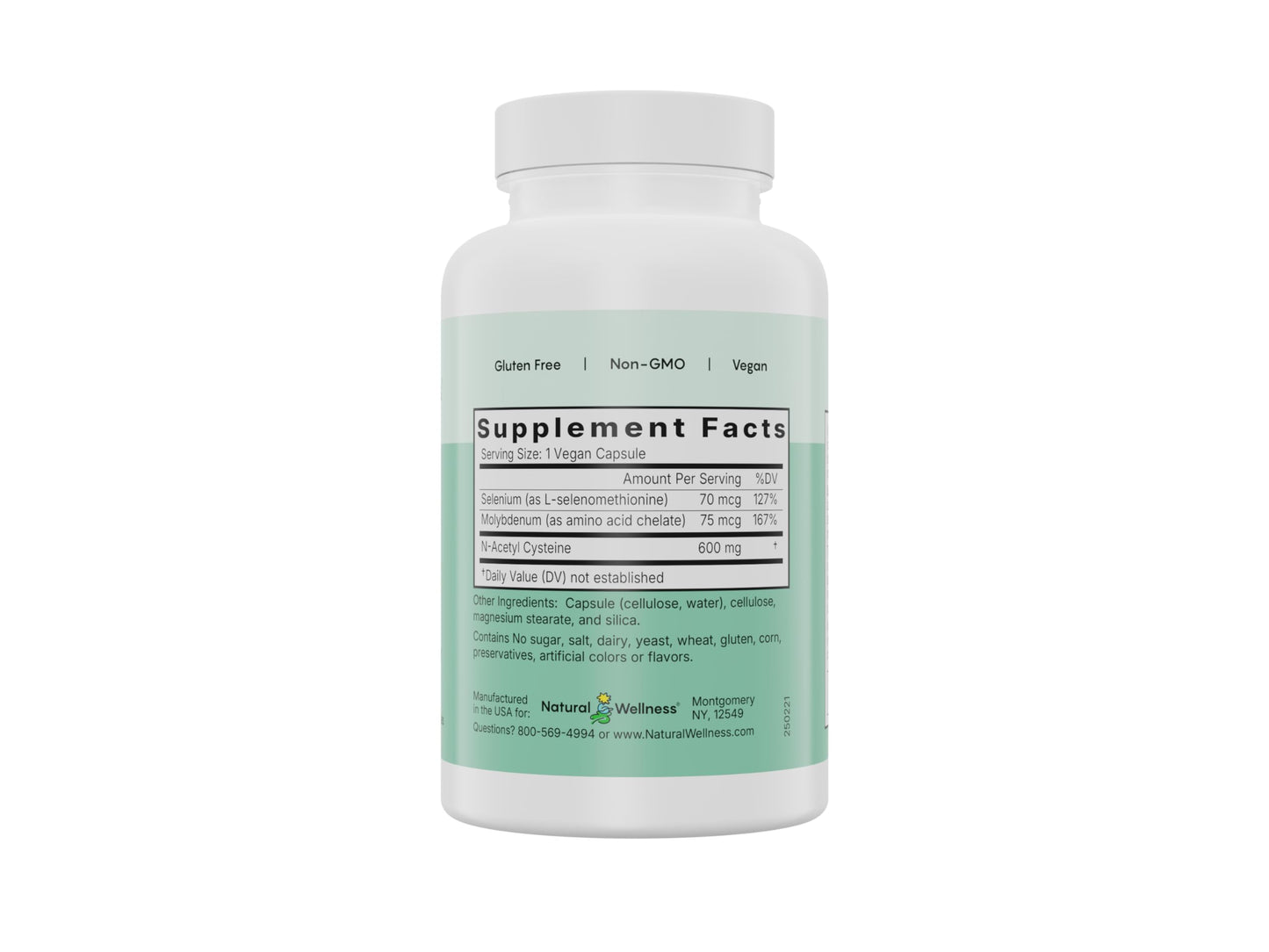 Natural Wellness NAC Plus 600mg Capsule, 60 Capsules