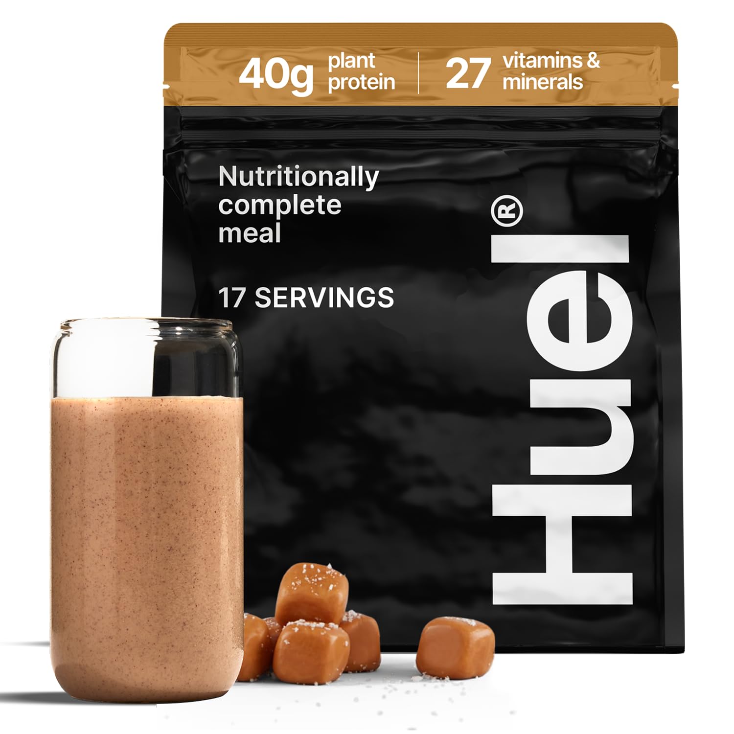 Huel Black Edition Salted Caramel 40g Vegan Protein Powder 53.96 Ounce