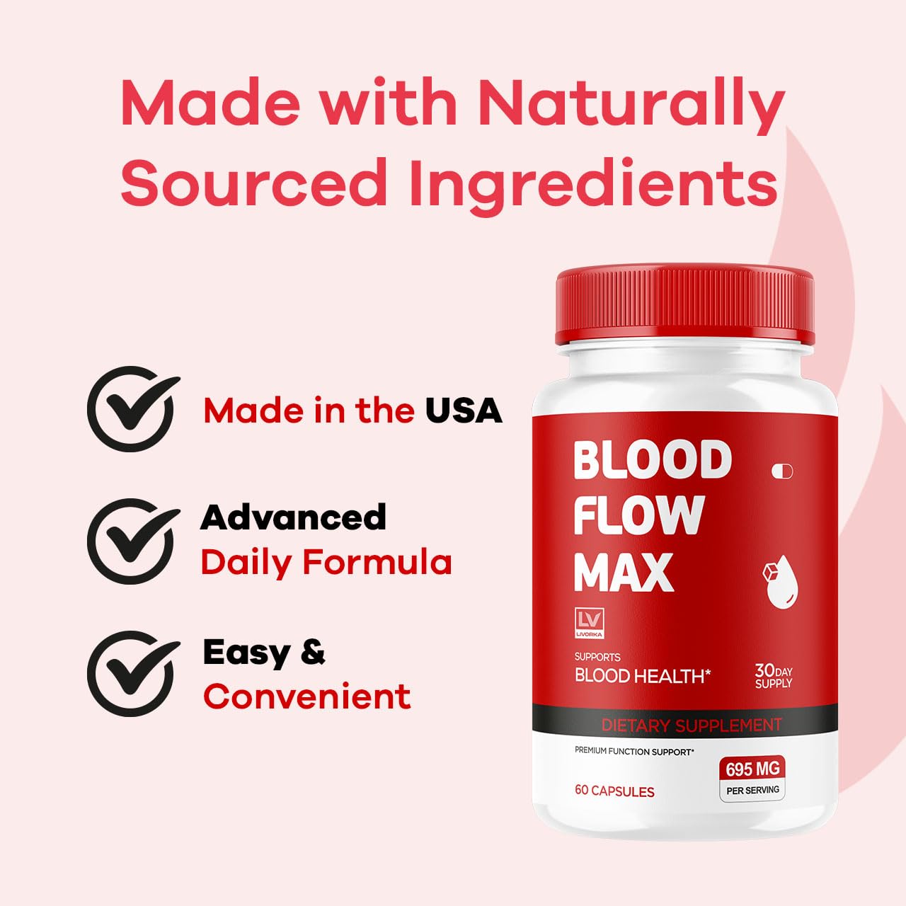 LIVORKA Blood Flow Max Capsules, 30 Count