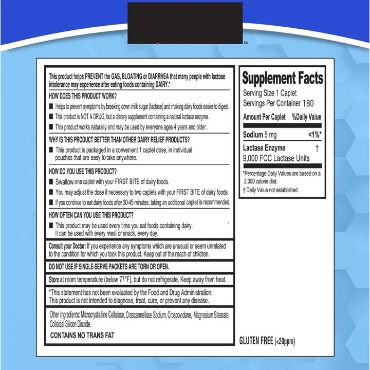 Generic Fast Acting Lactase Capsule 180 Count