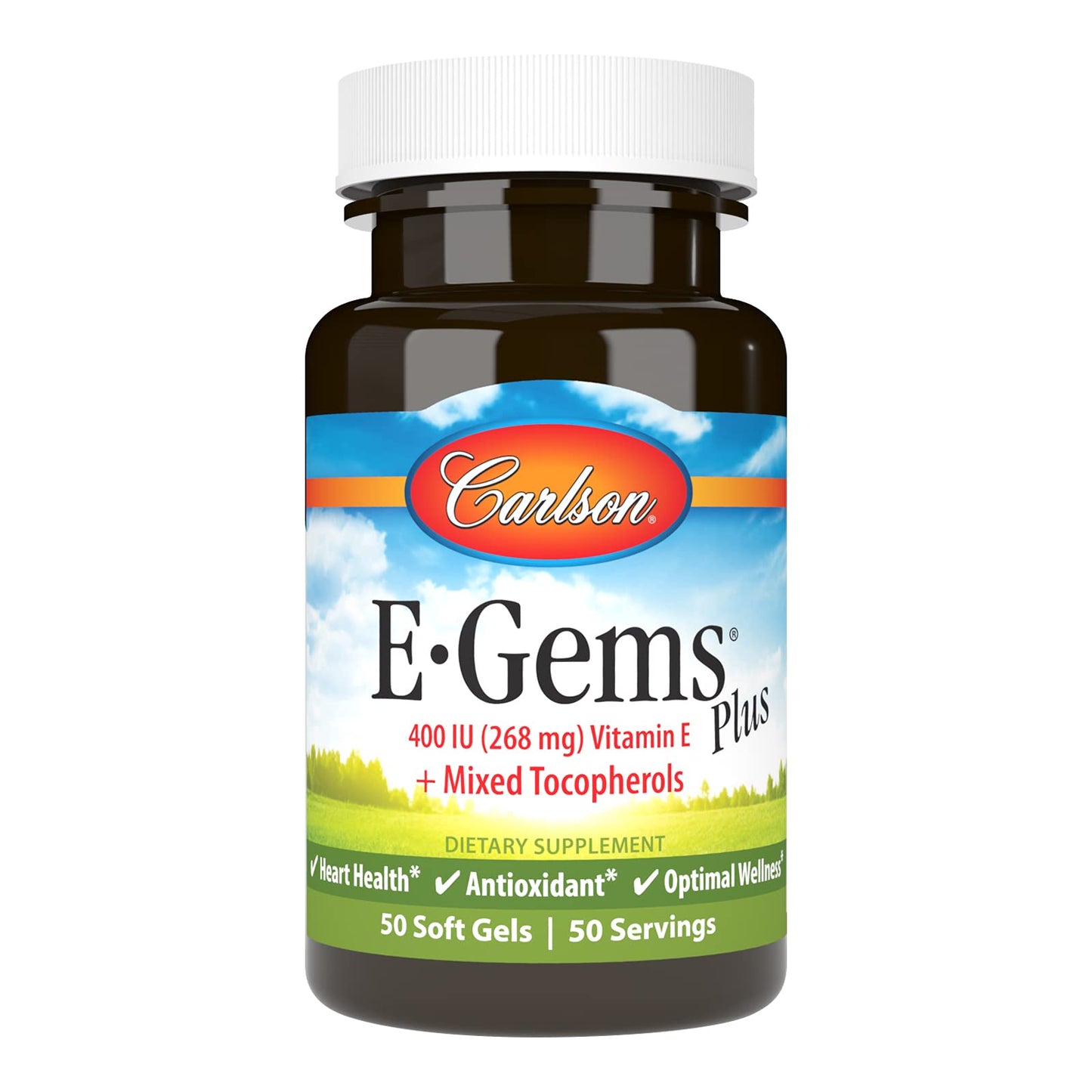 Carlson E-Gems Plus Natural Vitamin E 400 IU Softgels 50