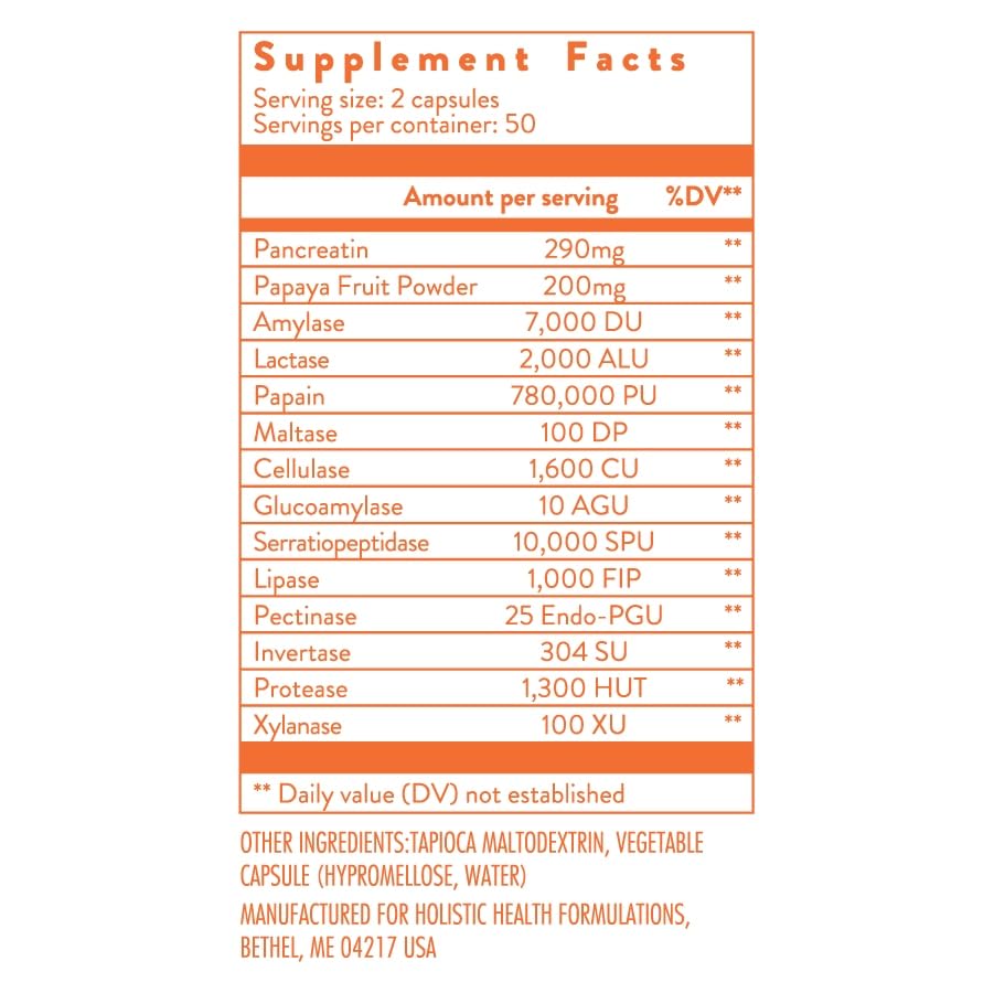 Holistic Health Special Digestive Enzymes Capsule 100 Capsules