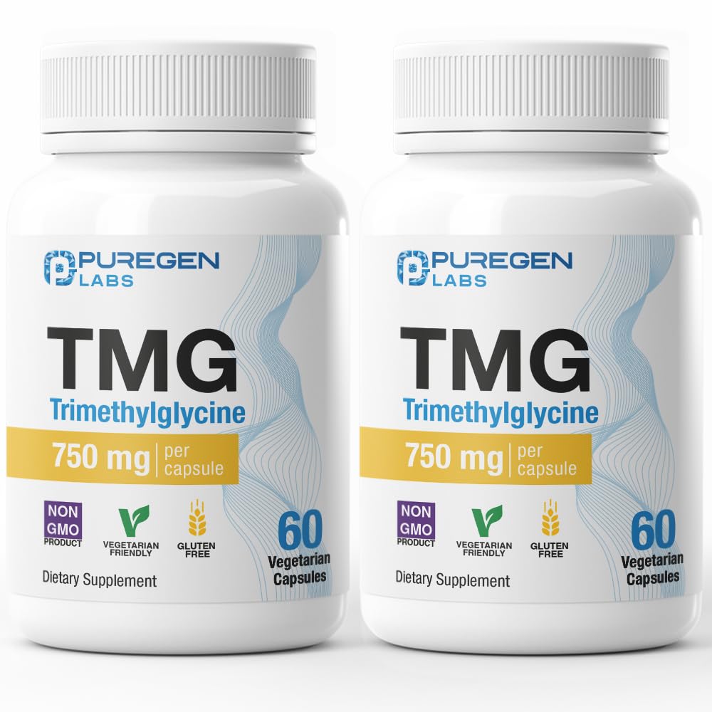 P Puregen Labs TMG 750 mg – Trimethylglycine Supplement, Capsule, 120 Count