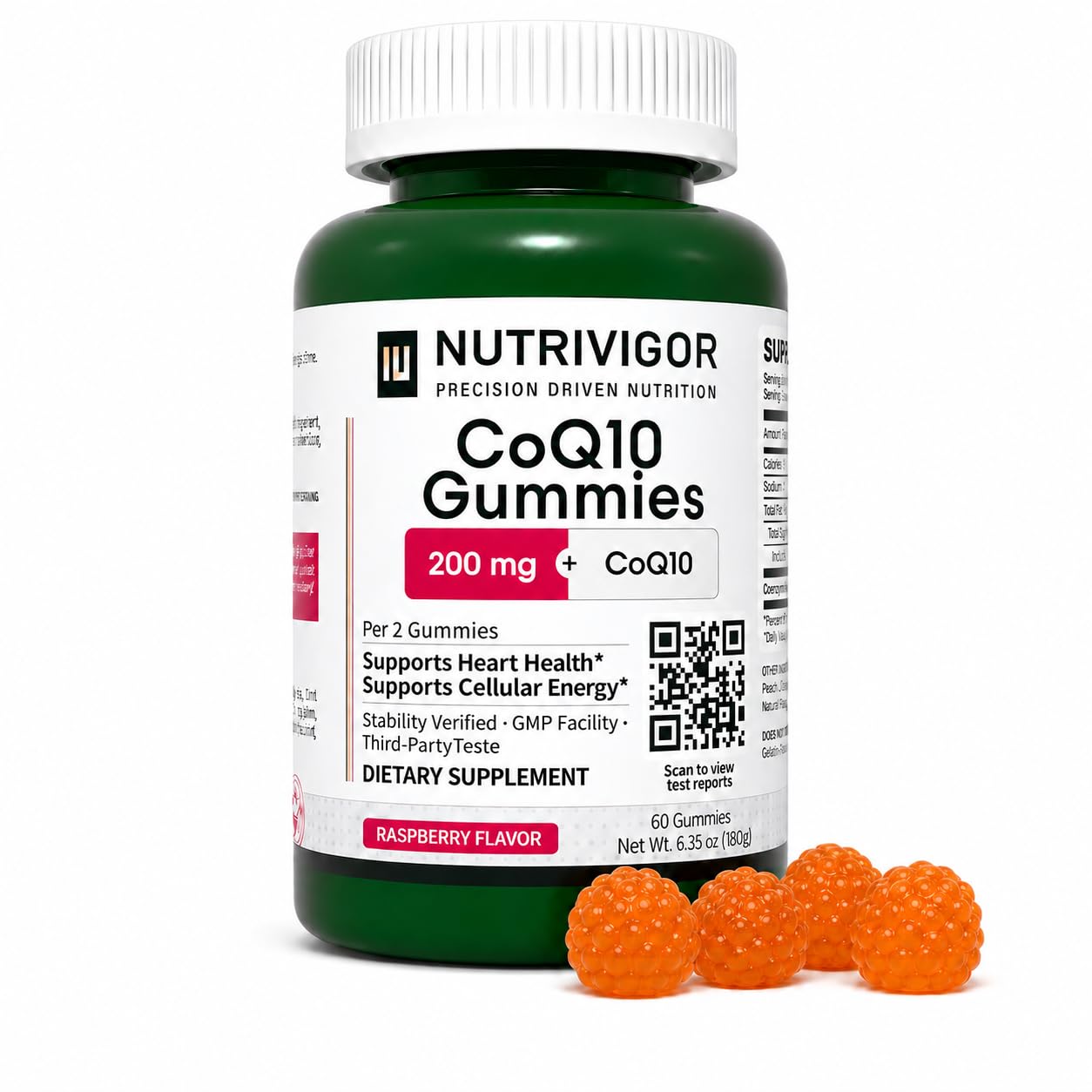 NutriVigor CoQ10 Gummies 200mg, 60 Count