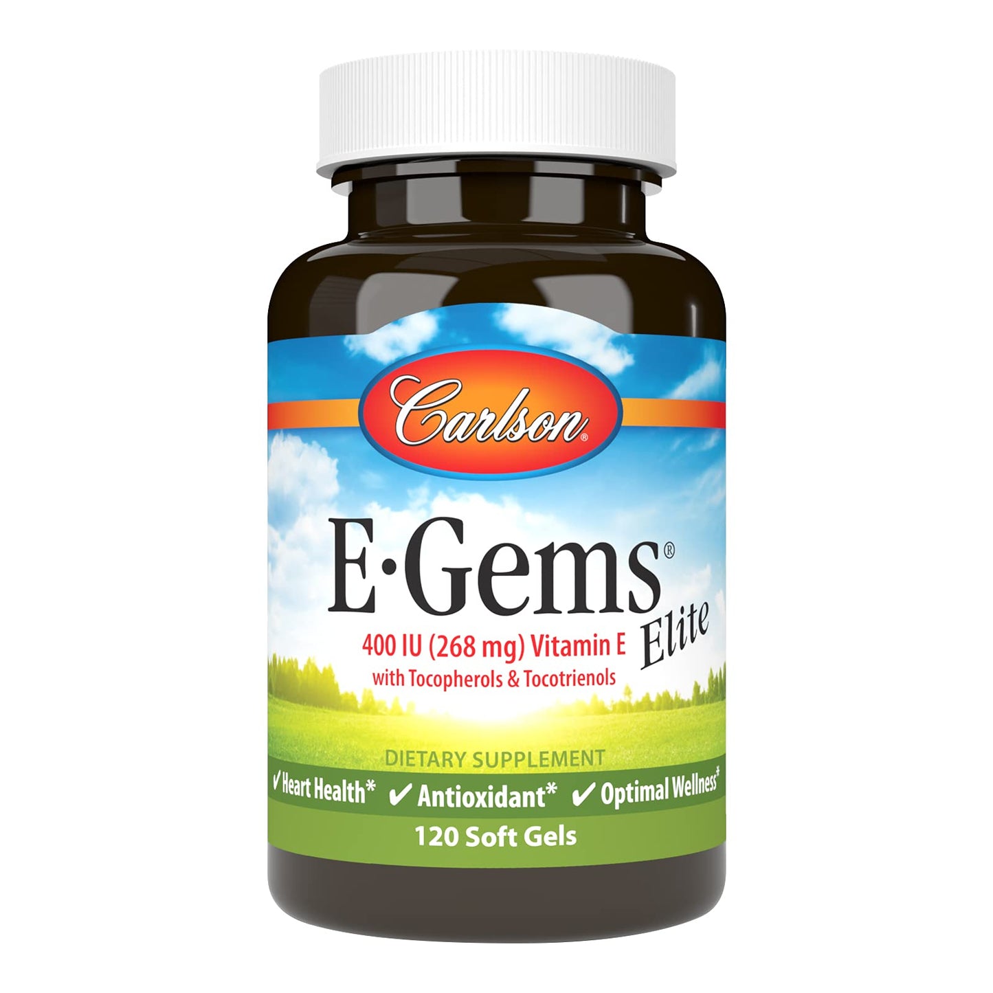 Carlson E-Gems Elite Vitamin E with Tocopherols & Tocotrienols Soft Gels 120