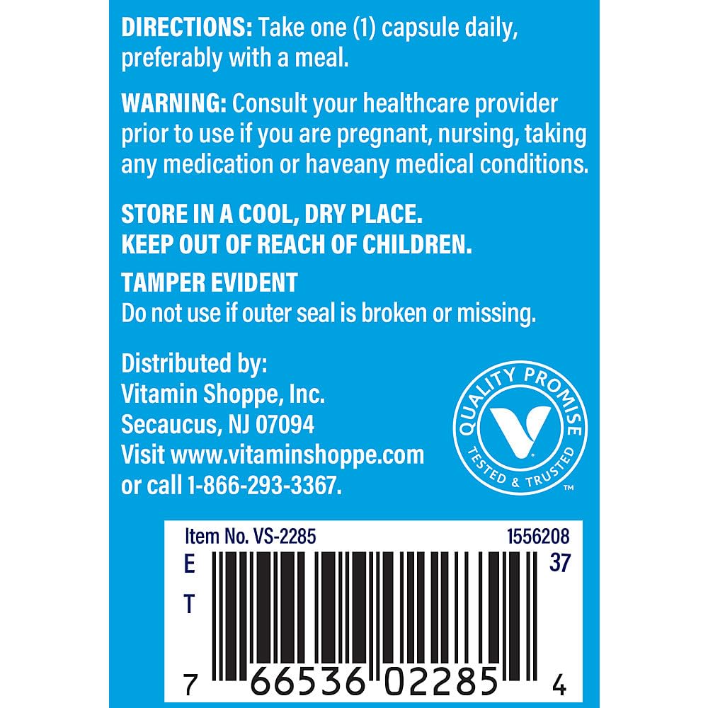 The Vitamin Shoppe Biotin 1mg - Hair Growth, Skin Health and Nail Strength Support, High Potency B Vitamin, 100 Capsules