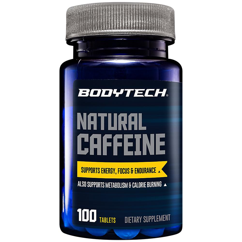 BodyTech Natural Caffeine 200mg per Tablet 100 Tablets