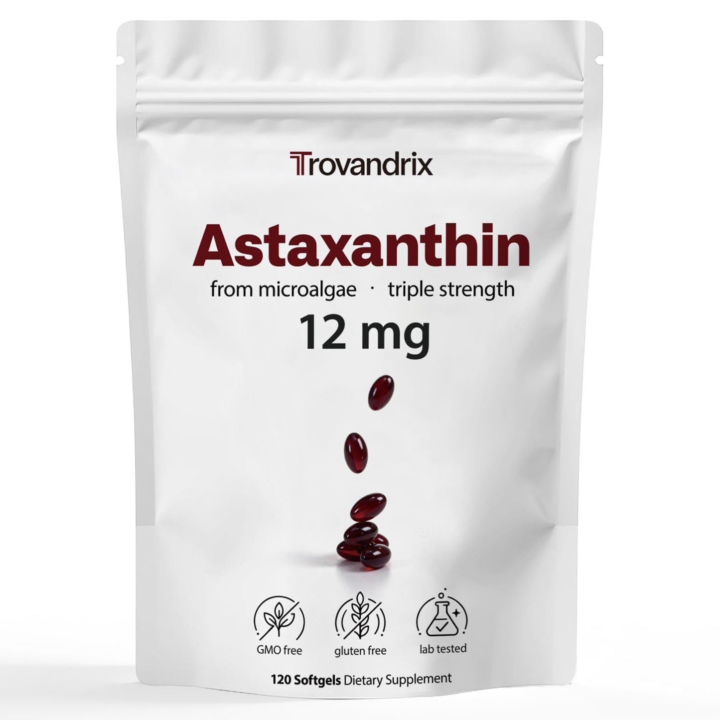 Ormelique Astaxanthin 12mg with MCT Oil Softgels 120 Count