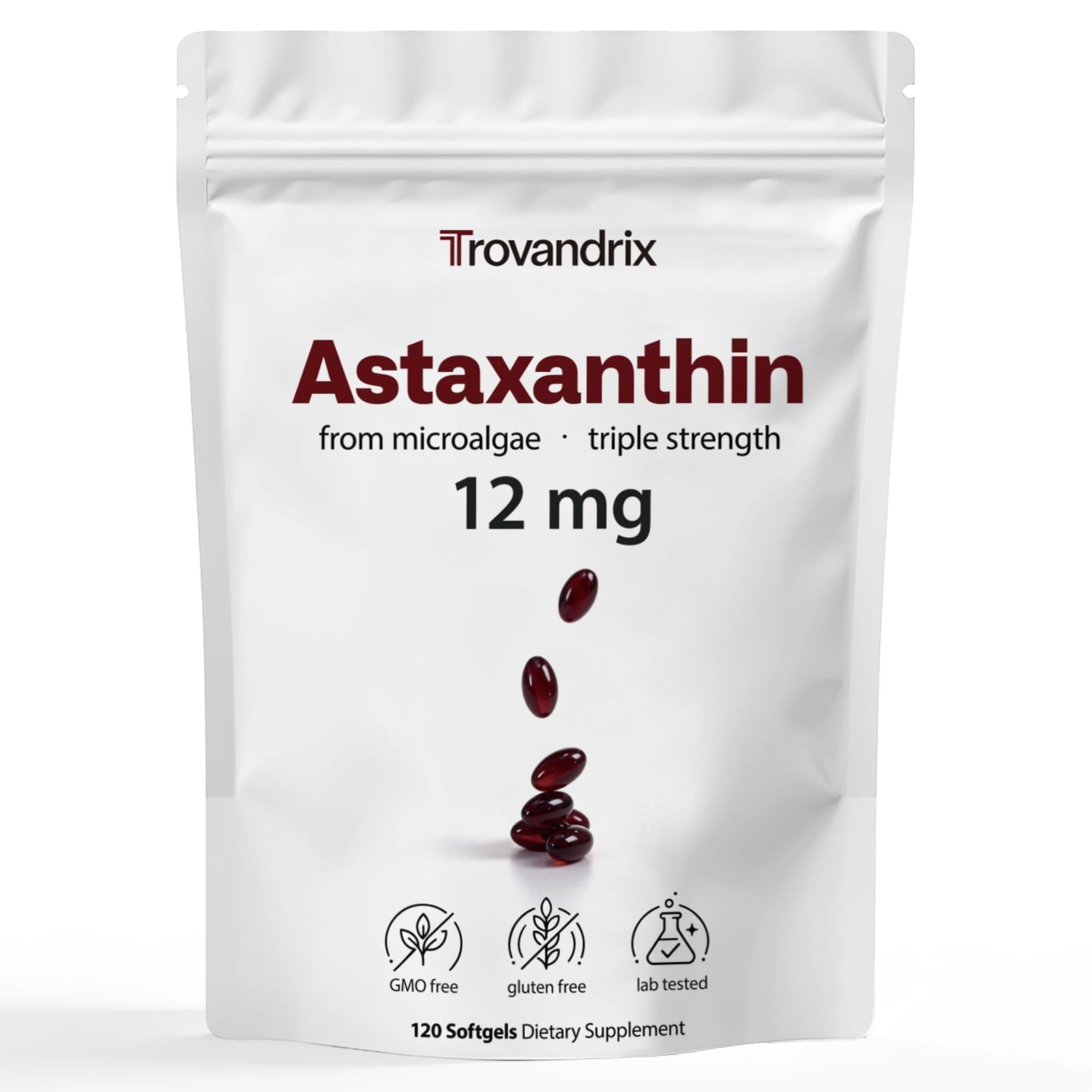 Ormelique Astaxanthin 12mg with MCT Oil Softgels 120 Count