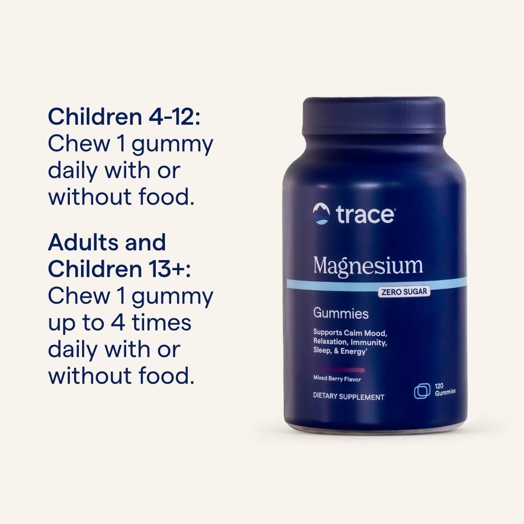 Trace Minerals Magnesium Citrate Gummies Sugar Free, 120 Count