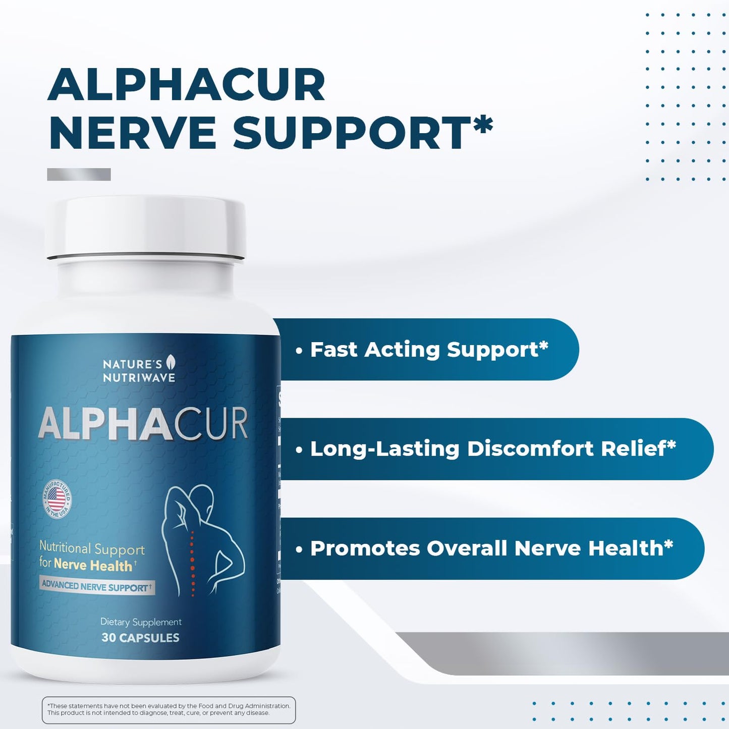 Nature’s NutriWave Alphacur Magnesium, ALA, Turmeric & CoQ10 Capsules, 90 Count