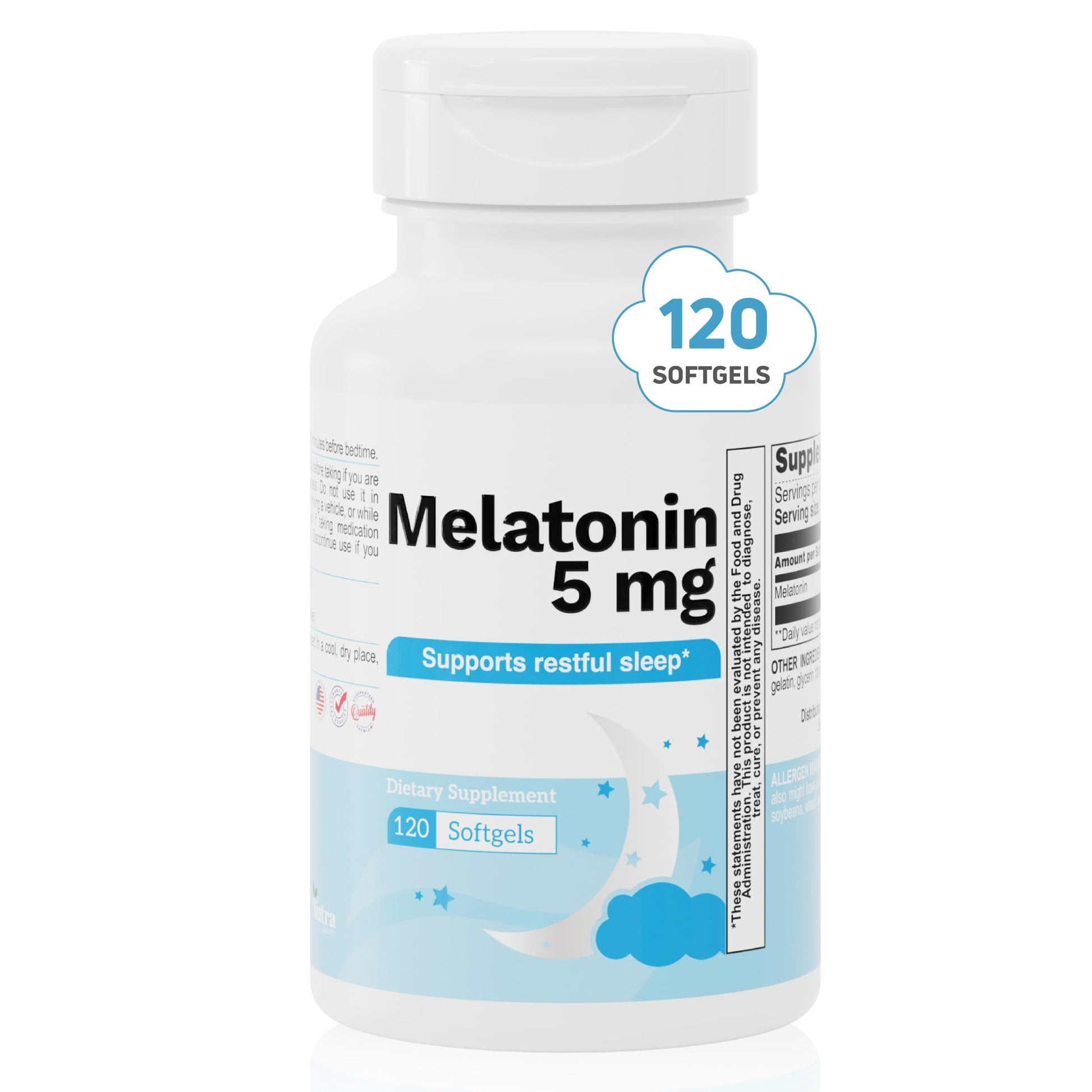 Nutra Nutrition Melatonin 5 mg Softgels 120 Count