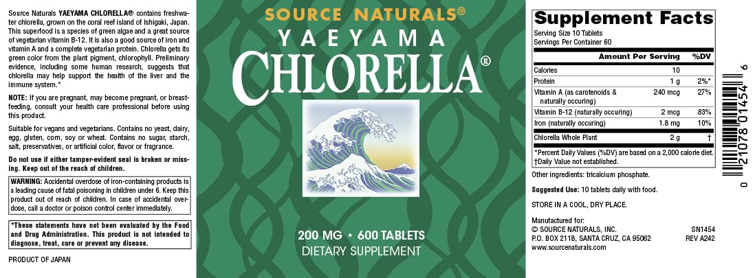 Source Naturals Yaeyama Chlorella Tablets 600