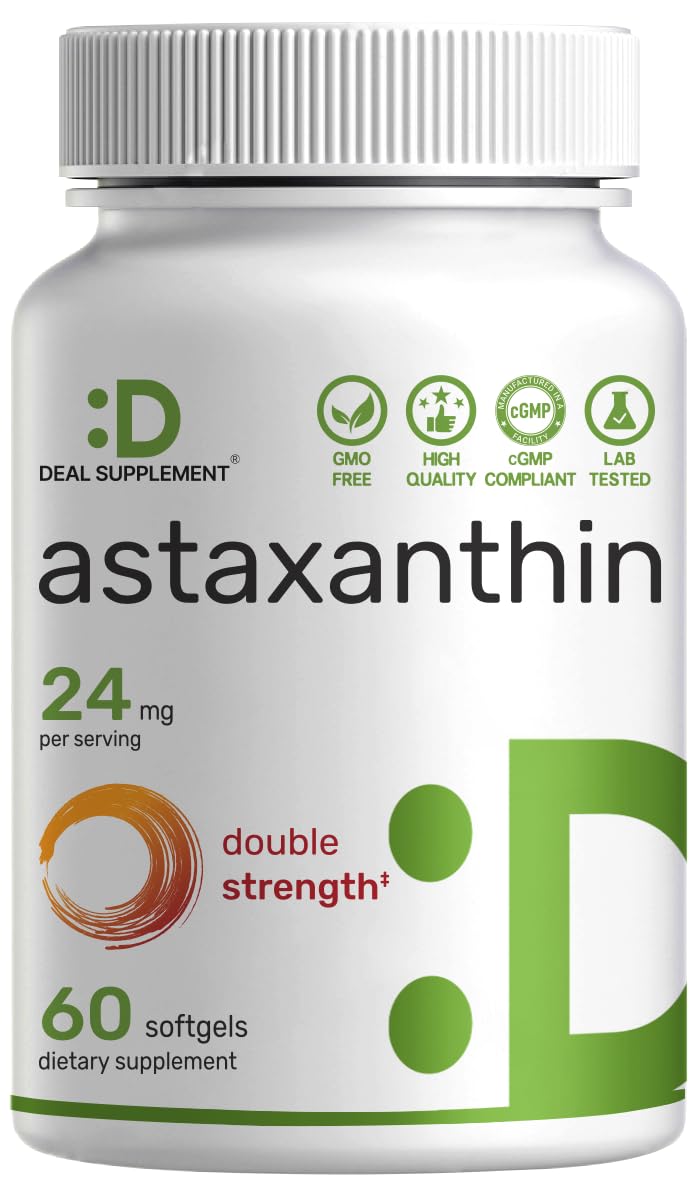 DEAL SUPPLEMENT Astaxanthin 24 mg Per Serving Softgels, 60 Count
