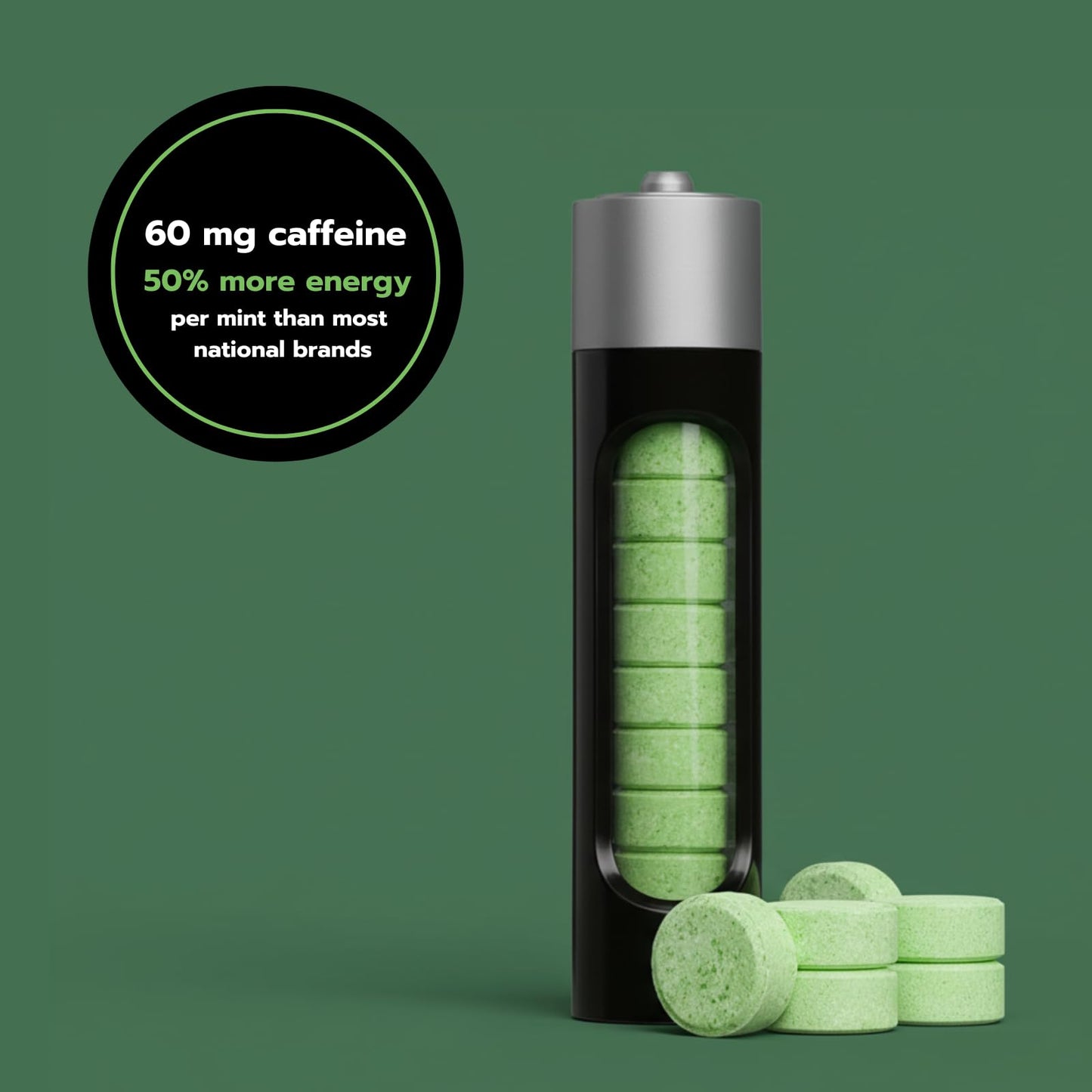 Rally Energy Caffeine Mints 60 mg, Instant Energy and Fresh Breath, 0 Sugar, Natural Peppermint, Cinnamon, Wintergreen Variety Pack, 30 Tablets