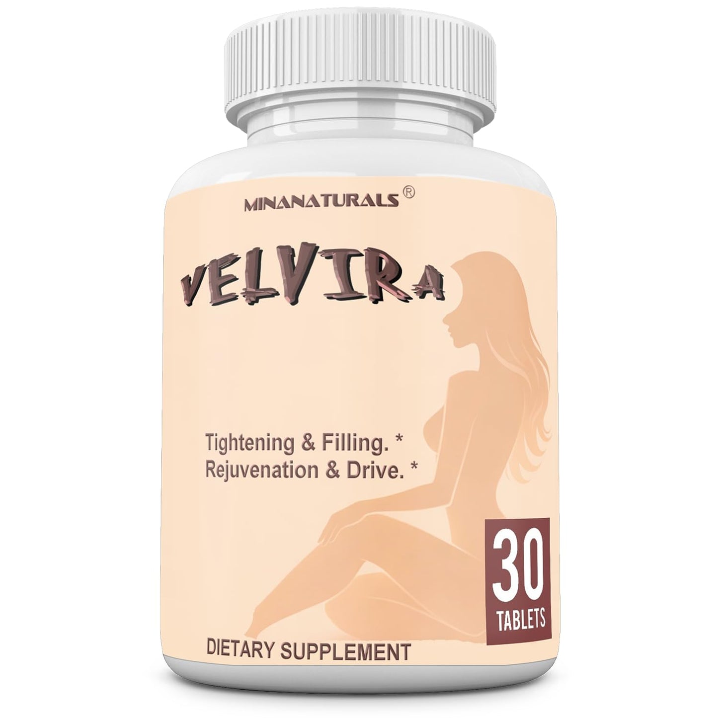 MINANATURALS VELVIRA Feminine Wellness Support Supplement for Women Herbal Rejuvenation Formula with Vitamins, Amino Acids & Collagen 30 Tablets