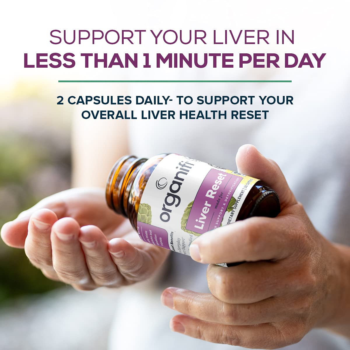 Organifi Liver Reset - Liver Detox - Digestive and Immune Support - Promotes Cellular Energy Production, 30 Capsules
