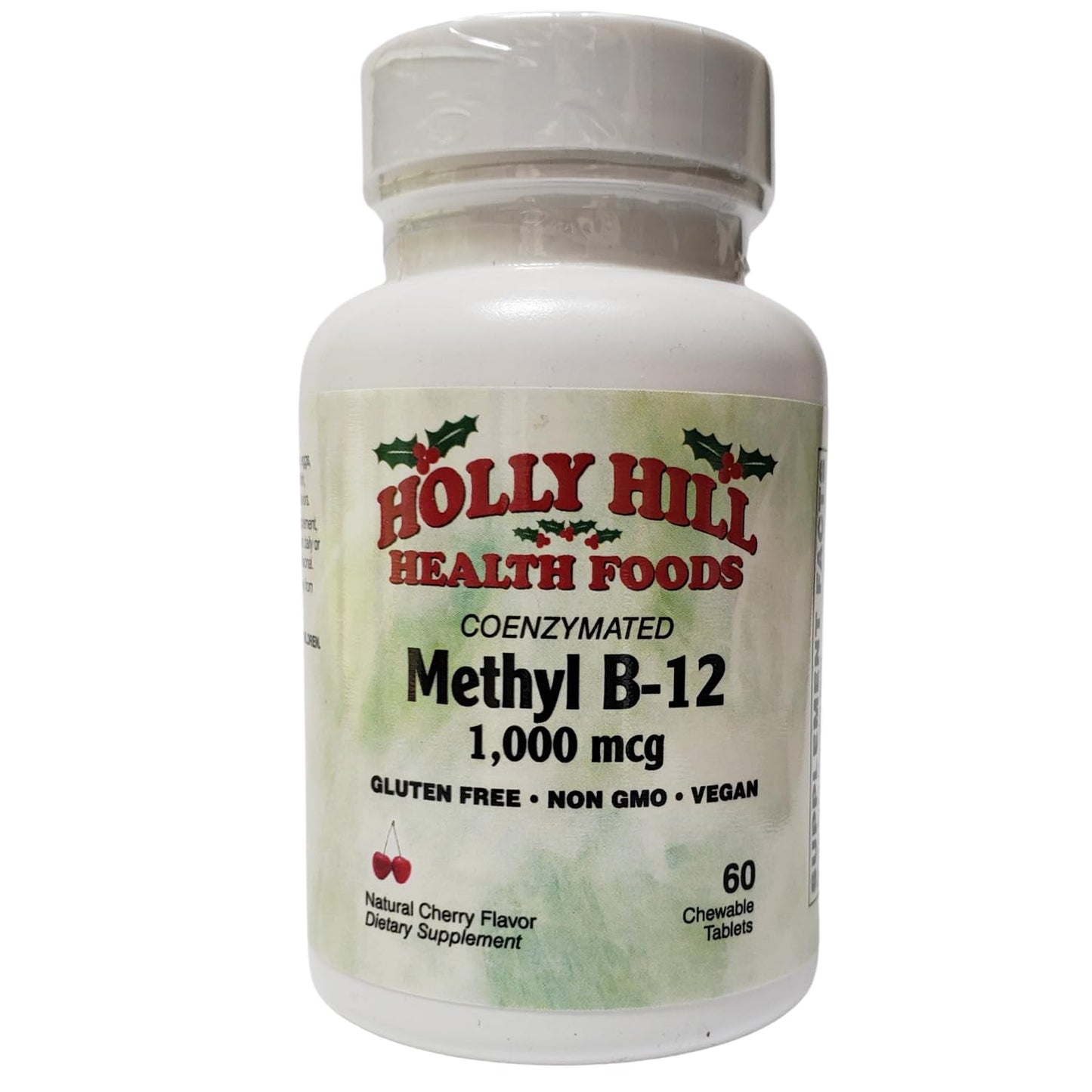 Holly Hill Health Foods Coenzymated Methyl B-12 1000 mcg Cherry Chewable Tablets, 60 Count