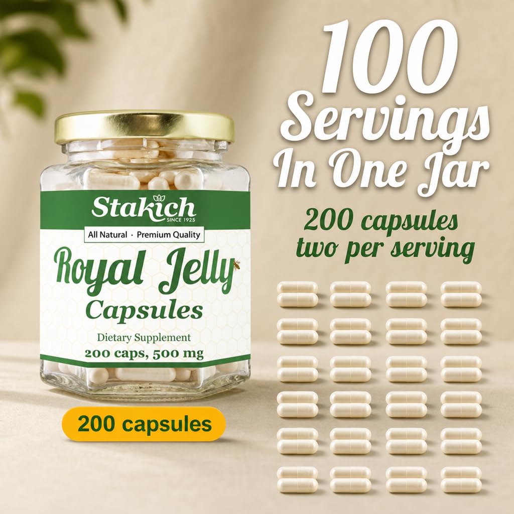 Stakich Royal Jelly Capsules 500 mg, 800 Capsules