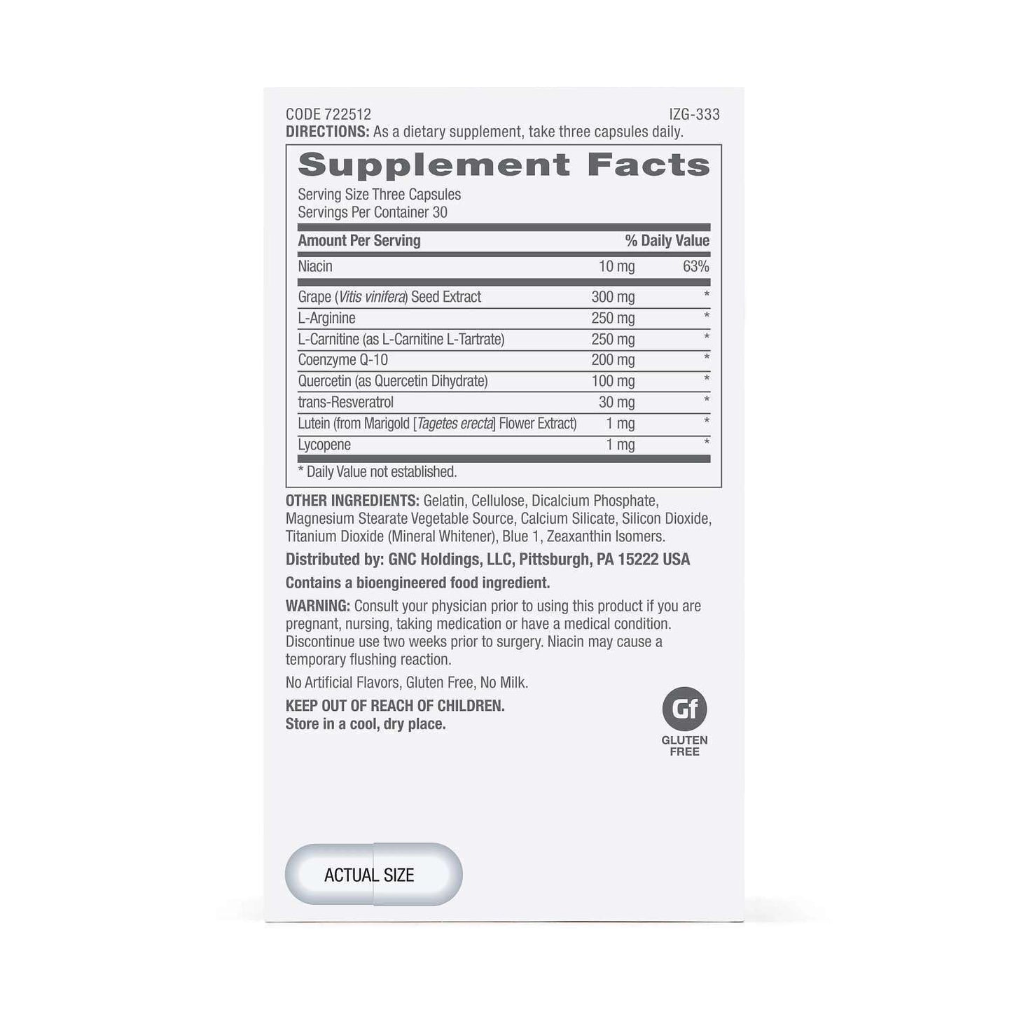 GNC Healthy Blood Pressure Formula Capsule 90 Count