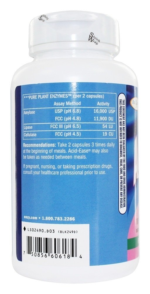 Enzymatic Therapy Acid Ease Digestion Formula 180 Capsules