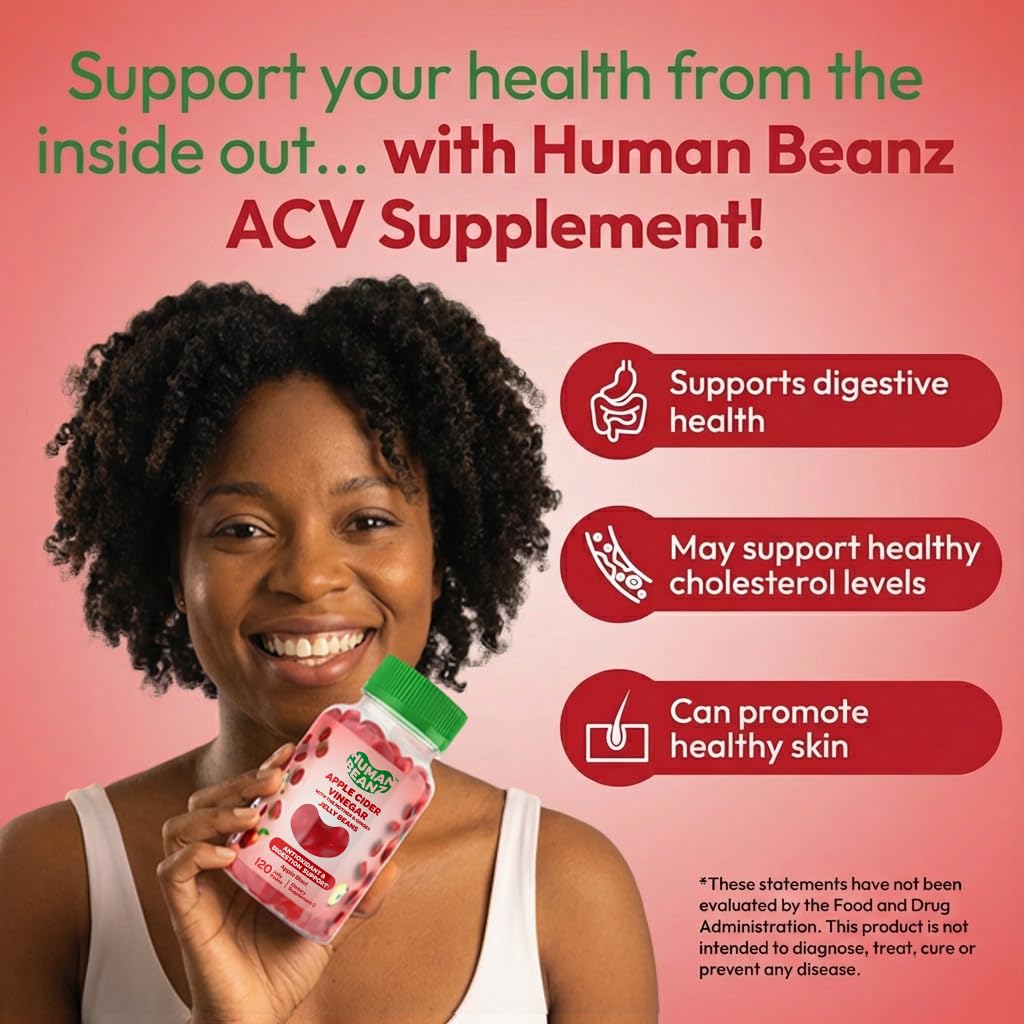 Human Beanz Apple Cider Vinegar Jelly Bean Ginger 120 Gummies