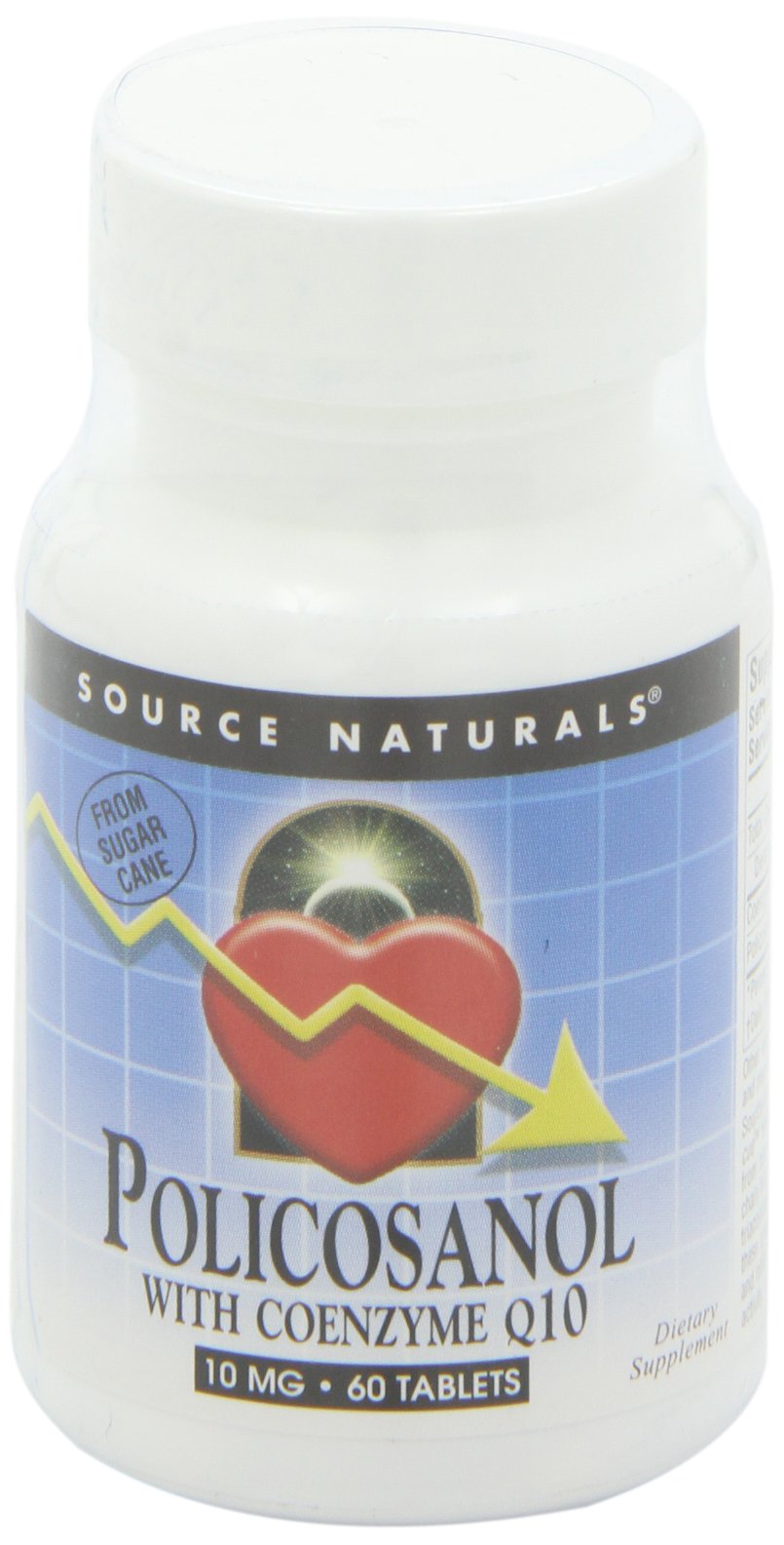Source Naturals Policosanol with Coenzyme Q10 10 mg Tablet, 60 Count