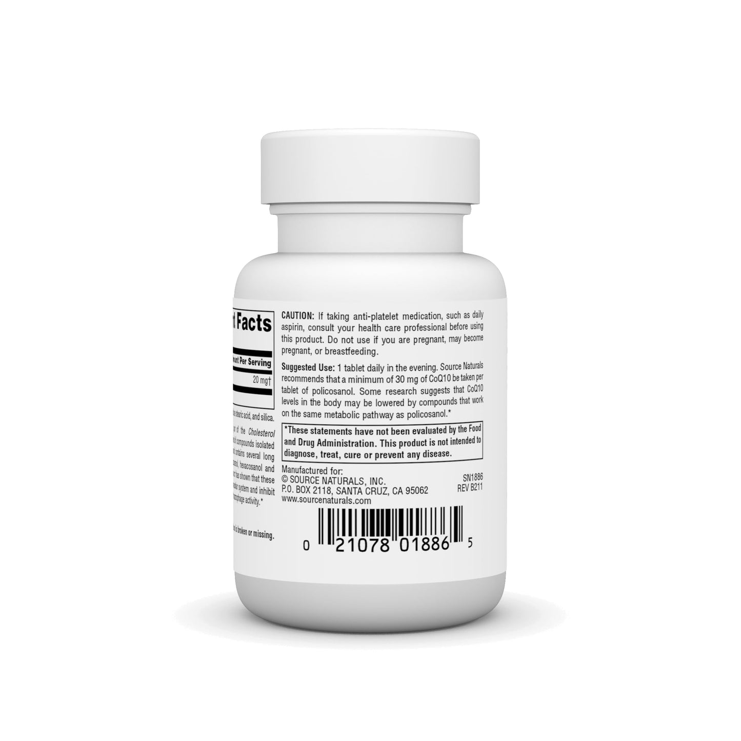 Source Naturals Policosanol Tablet, 30 Count