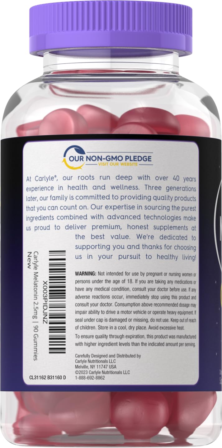 Carlyle Melatonin 2.5 mg Gummies, 90 Count