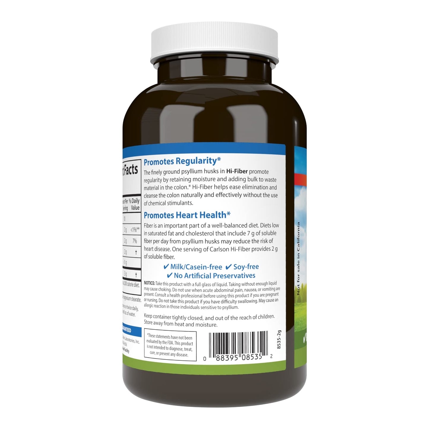Carlson Hi-Fiber Psyllium Husk Capsules, 300 Capsules