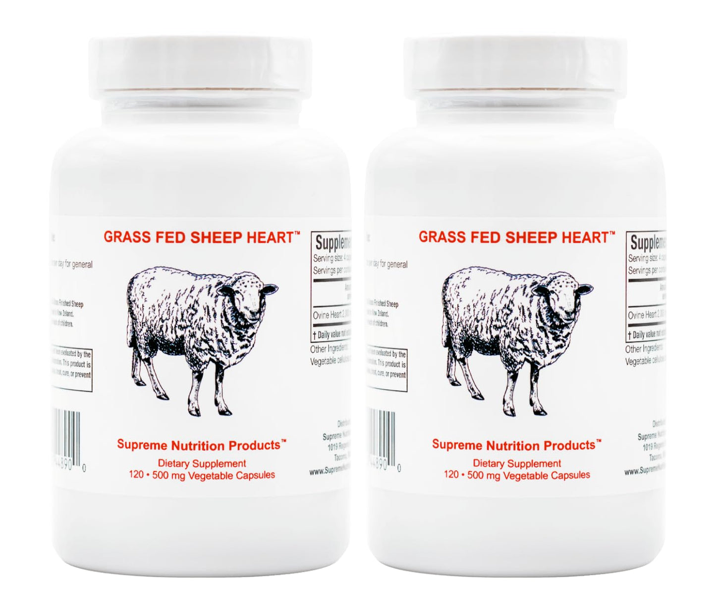 Supreme Nutrition Products Grass Fed Sheep Heart Capsules 240 Capsules