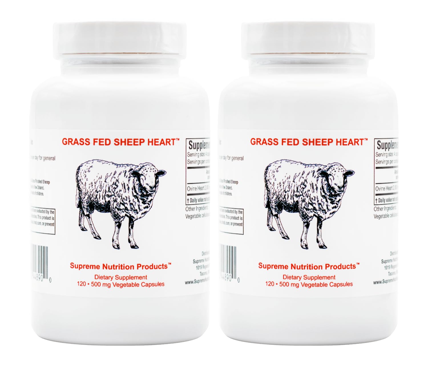 Supreme Nutrition Products Grass Fed Sheep Heart Capsules 240 Capsules