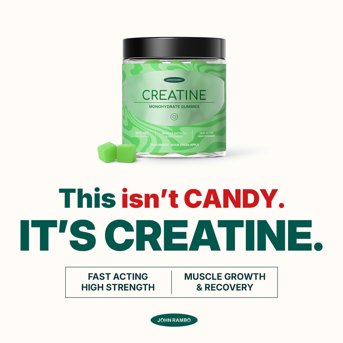 JOHN RAMBO Creatine Monohydrate 120 Gummies