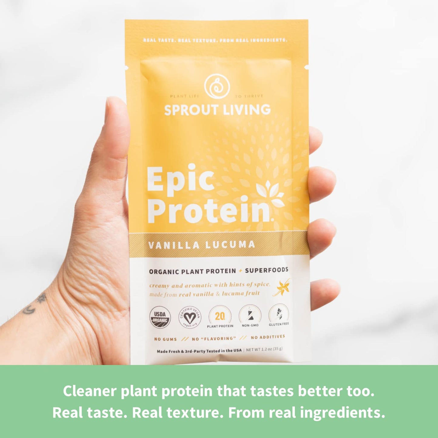 Sprout Living Epic Protein Bundle - Chocolate Maca & Vanilla Lucuma Protein Powder, 2 lb, 24 Servings