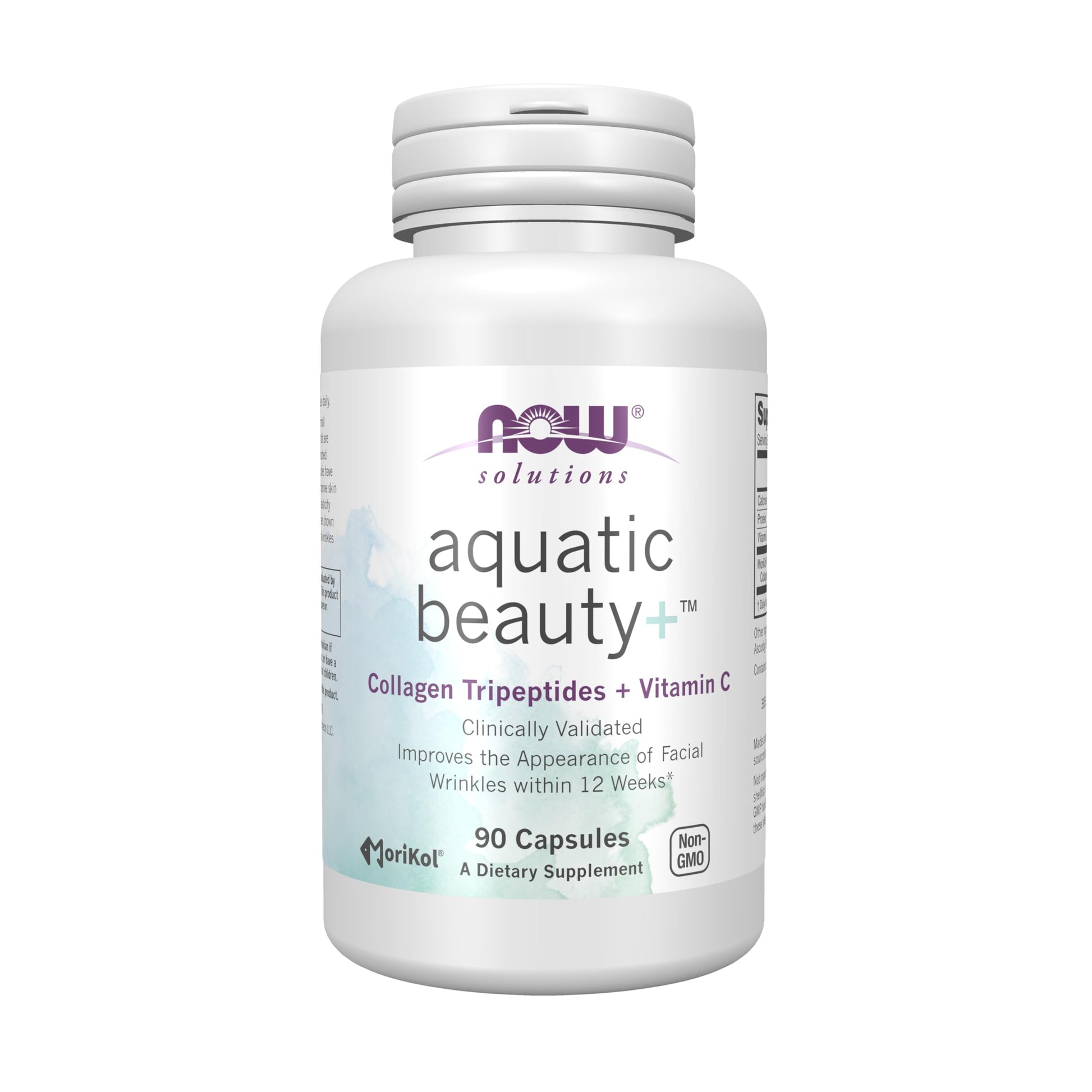 NOW Foods Aquatic Beauty+ Capsules - Marine Collagen and Vitamin C Supplement for Youthful Skin, 90 Count