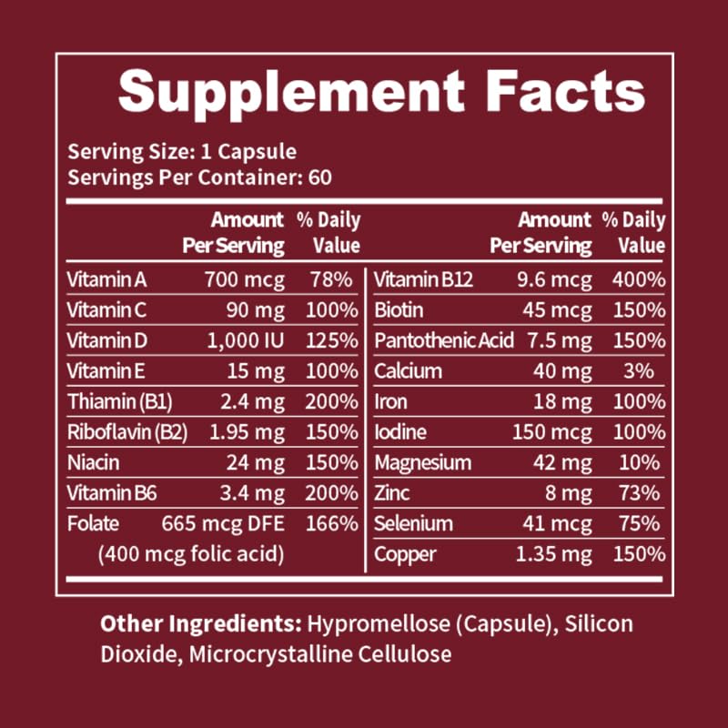 YOUTHVITA Daily Multivitamin for Women Capsules, 60 Capsules