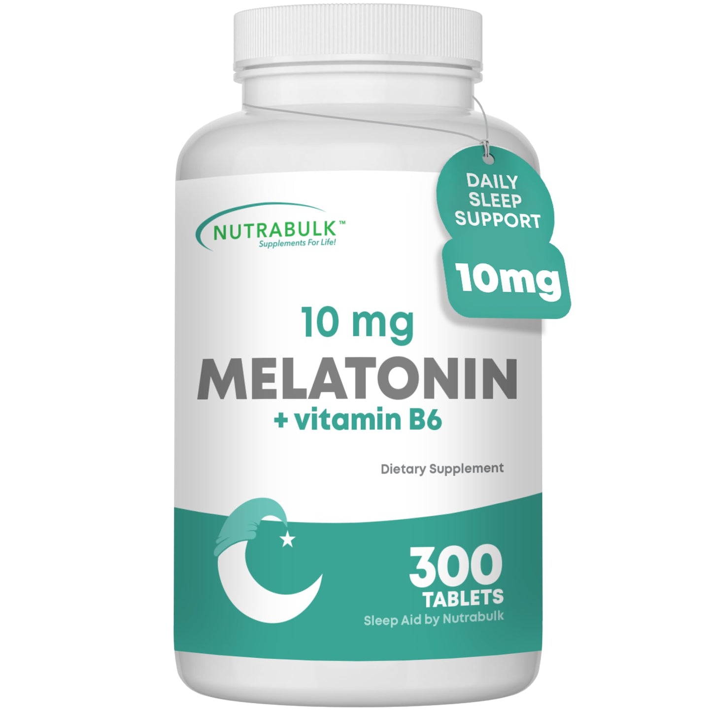 NutraBulk Melatonin 10 mg Capsules 300 Count