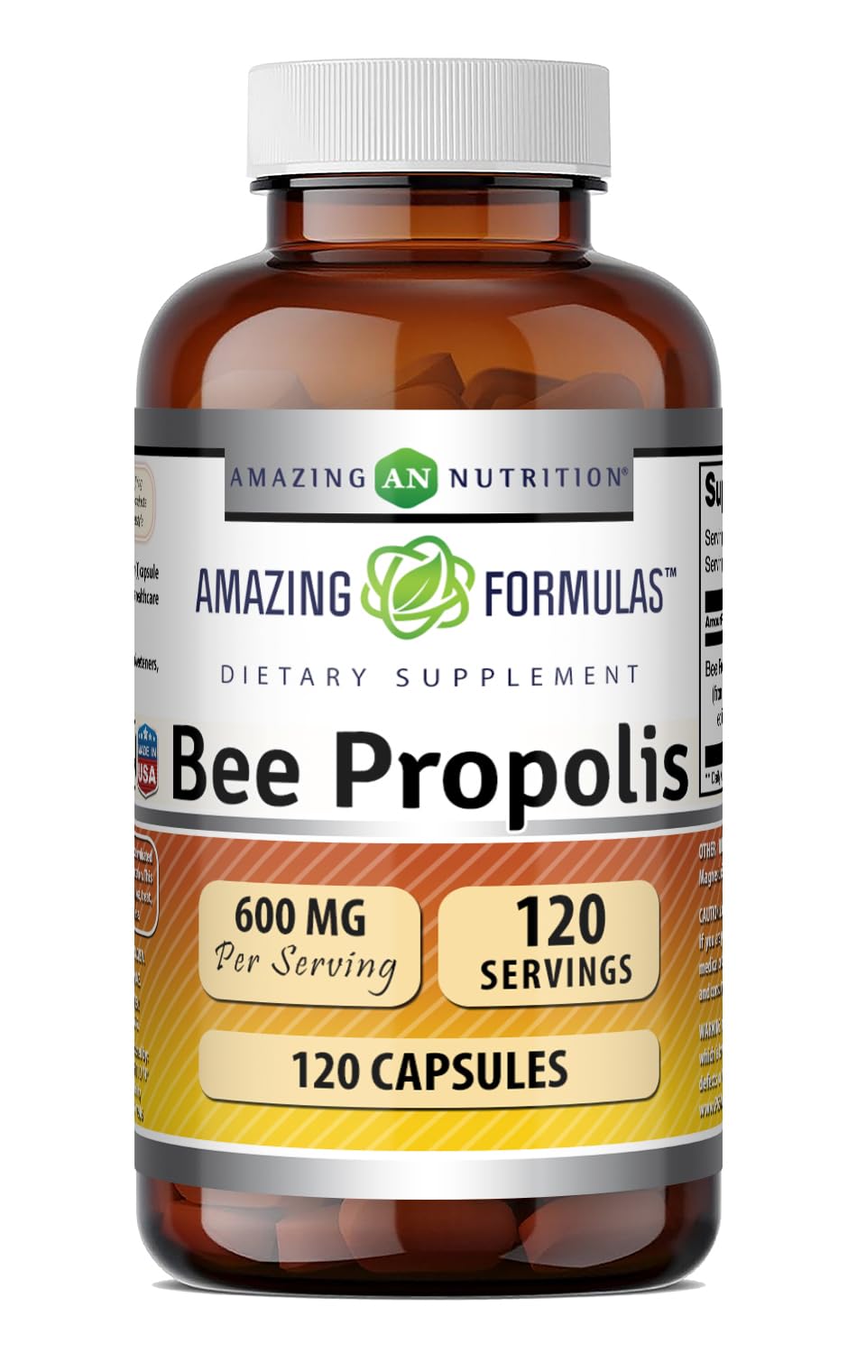 Amazing Nutrition Bee Propolis Supplement Capsules, 120 Count