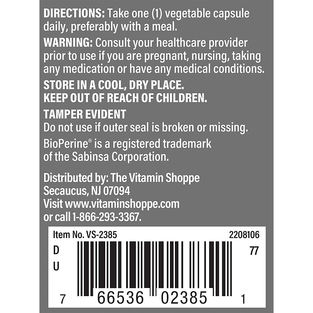 The Vitamin Shoppe DIM Men with BioPerine 200mg Vegetarian Capsules, 60 Capsules